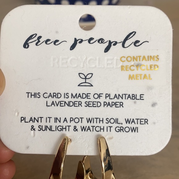 Free People Laura Recycled Earrings in Gold, lavender seed paper can be plants - Picture 2 of 6